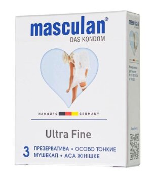 Ультратонкие презервативы Masculan Ultra 2 Fine с обильной смазкой - 3 шт.