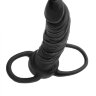 Черная насадка на пенис для двойного проникновения Black&Red - 16,5 см.