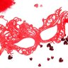 Красная ажурная текстильная маска Марго