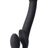 Черный безремневой страпон Silicone Bendable Strap-On - size M