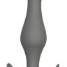 Серый удлиненный анальный стимулятор PLUG WITH T-HANDLE - 15,6 см. 