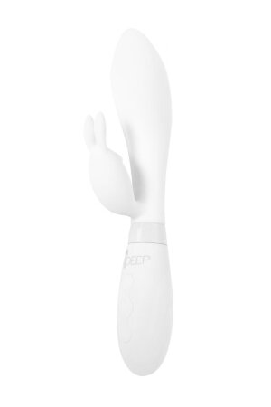 Белый вибратор-кролик с независимыми моторчиками Indeep Theona - 21,5 см.