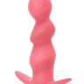 Розовая фигурная анальная вибропробка Spiral Anal Plug - 12 см.