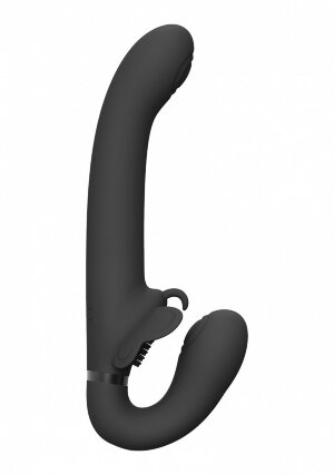 Черный женский безремневой вибрострапон Satu - 23 см.