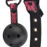 Черно-розовый кляп-шарик с отверстиями BALL GAG