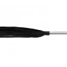 Черная многохвостая плеть с металлической ручкой - 45 см.